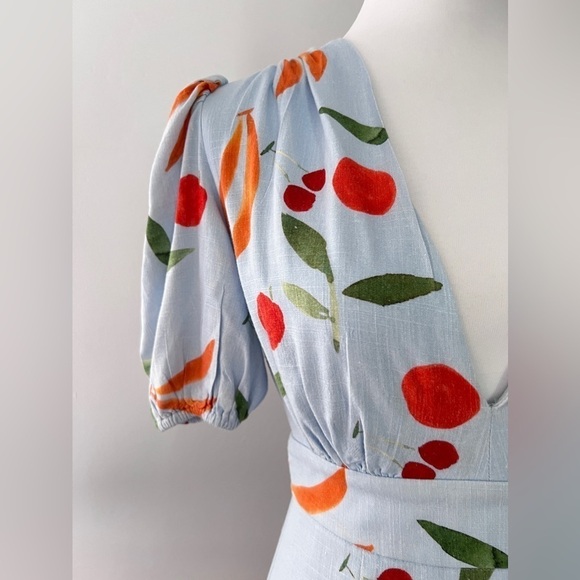 Finders Keepers Mixed Fruit Bowl Calypso Mini Dress Linen Blend Small size 4 - Picture 5 of 16